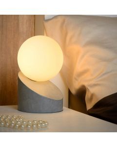 Graue Tischleuchte Modern, Len, mit Schalter