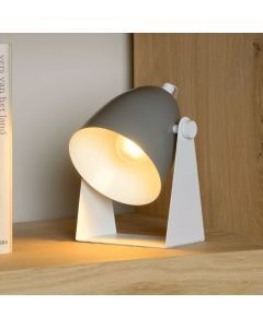 Graue Tischleuchte Modern, Chago, mit Schalter