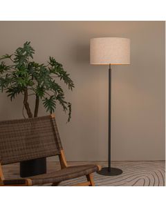 Beige Stehlampe Landhaus, Maya, mit Schalter