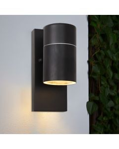 Moderne Außen Wandleuchte mit Dämmerungsmelder Schwarz, Pedro, IP44
