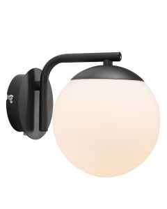 Schwarze Wandleuchte Design, Grant, mit Schalter