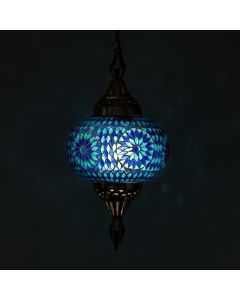 Blaue Mosaik Pendelleuchte Orientalisch, Aicha
