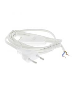 Q-Link-Verbindungskabel max. 1200 W 2 x 0,75 mm. 1,8 m weiß mit Schalter