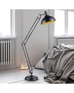 Schwarze Stehlampe Modern, Benoit, mit Schalter
