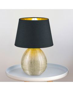 Keramik Tischleuchte Gold, Yet, mit Schalter