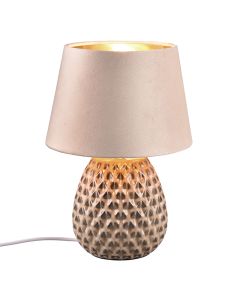 Keramik Tischleuchte Beige, Anderson, mit Schalter