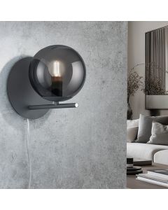 Anthrazit Wandleuchte Modern, Silkis, mit Schalter