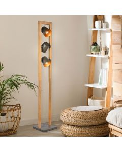 Nickel Leselampe Stehlampe Vintage, Keira, mit Schalter