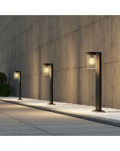 Schwarze Wegeleuchte mit Dämmerungsmelder Modern, Yves, IP44