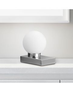 Nickel Tischleuchte Modern, Jullian, mit Schalter