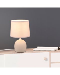 Keramik Tischleuchte Braun, Myrna, mit Schalter