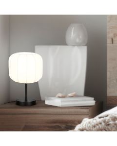 Weiße Tischleuchte Modern, Metehan, mit Schalter