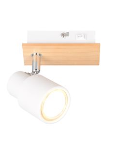 Weiße Wandstrahler Modern, Rajeev, mit Schalter