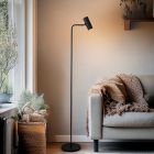 Moderne Stehlampe Schwarz, Carlos, mit Schalter