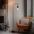 Moderne Stehlampe Schwarz, Carlos, mit Schalter