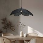 Rattan Pendelleuchte Schwarz, Rowen