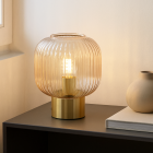 Retro Tischleuchte Rosa, Charlois, mit Schalter