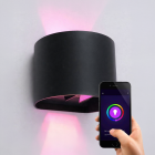 Moderne Smart Wandleuchte Schwarz, Dion, 6W, RGBW LED, IP54