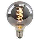 Dimmbare E27 LED Lampe, Tuelo, G95, 4w, Rauchglas, 2200K