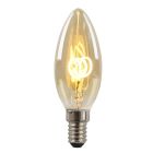 Dimmbare Olucia E14 LED-Kerzenlampe Tuelo, Bernstein, 2W, 2200K