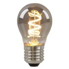 Dimmbare Olucia E27 LED-Filament Lampe Tuelo, Grau, P45, 4W, 2200K