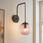 Retro Wandleuchte Rosa, Rifka, mit Schalter