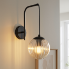 Retro Wandleuchte Bernstein, Rifka, mit Schalter