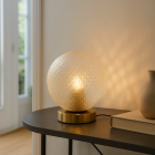 Retro Tischleuchte Transparent, Johnson, mit Schalter