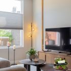 Design Stehlampe Bernstein, Remo, mit Schalter