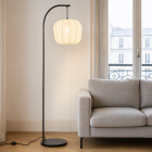 Moderne Stehlampe Creme, Deborah, mit Schalter