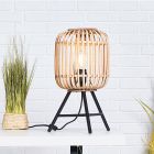 Industrielle Tischleuchte Braun, Brain, mit Schalter