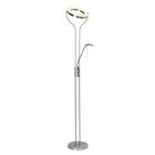 Design Leselampe Stehlampe Chrom, Izabela, 18W, 3000K LED, mit Schalter
