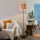 Landhaus Stehlampe Beige, Wenda, mit Schalter