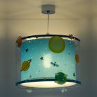 Blaue Kinder Pendelleuchte Kunststoff, Planets