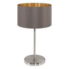 Braune moderne Tischleuchte Stoff, Terme, mit Schalter