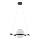 Schwarze retro Pendelleuchte Glas, Tjardo