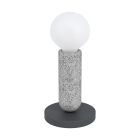 Anthrazit landhaus Tischleuchte Stahl, Patrycja, mit Schalter