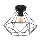 Schwarze industrielle Deckenlampe Stahl, Costel