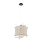 Beige landhaus Pendelleuchte Stoff, Annegien