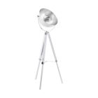 Weiße industrielle Stativlampe Stahl, Nickolas, mit Schalter