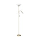 Bronze Leselampe Stehlampe Kunststoff, Burgo, mit Schalter
