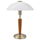 Bronze antik Tischleuchte Holz, Miam, mit Touch-Dimmer