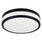 Schwarze Badezimmer Deckenleuchte Glas, Jacco, 5,7W, 3000K LED, IP44