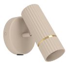 Beige moderne Wandleuchte Stahl, Vahid, mit Schalter