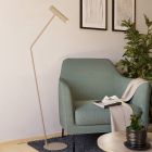 Beige moderne Stehlampe Stahl, Vahid, mit Schalter