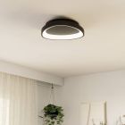 Schwarze moderne Deckenleuchte Kunststoff, Shauni, 12W, warm- bis kaltweiß einstellbare LED, mit Fernbedienung