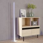 Weiße design Stehlampe Kunststoff, Birkan, 10,5W, RGBW LED, mit Fernbedienung