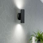Schwarze moderne Up down Wandleuchte Aluminium, Vikram