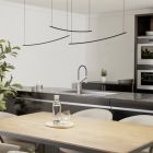 Schwarze moderne Pendelleuchte Kunststoff, Vilko, 22W, White Switch LED