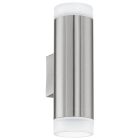 Silberne moderne Up down Wandleuchte Kunststoff, Marlies, IP44